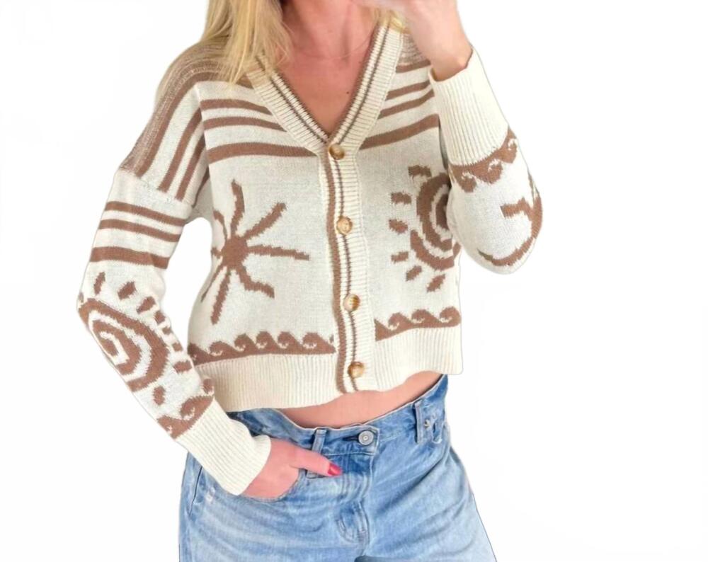 NEW JOHN + JENN carlo v-neck cardigan in sandy beach